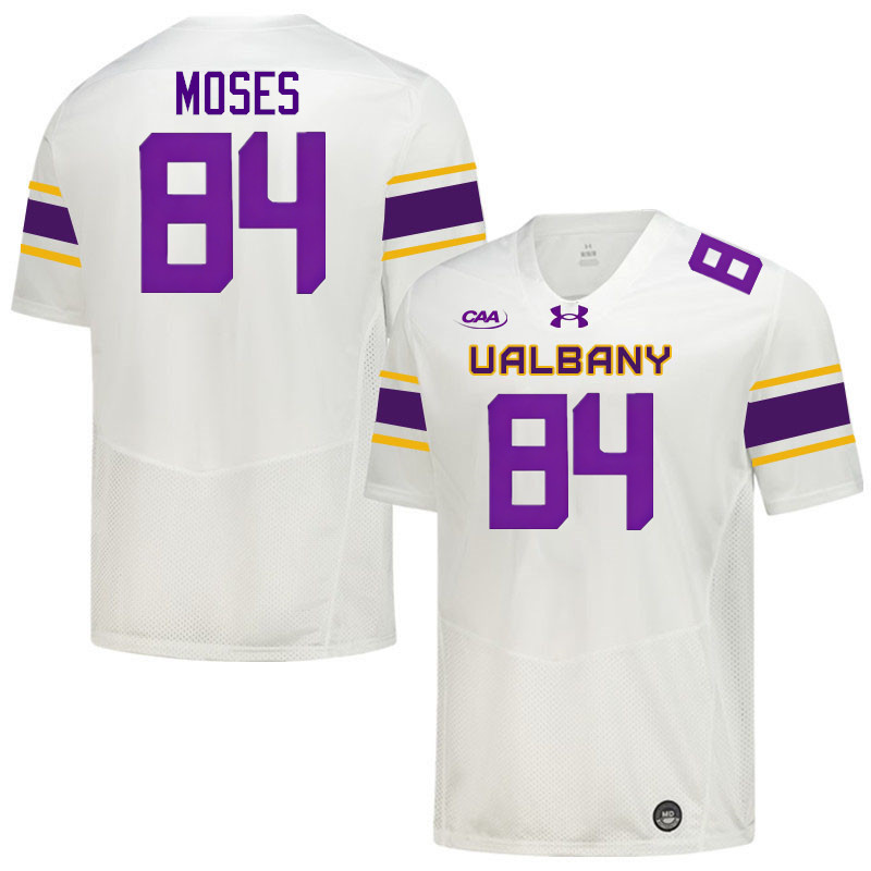 UAlbany Great Danes #84 Carter Moses College Football Jerseys,Uniforms-White